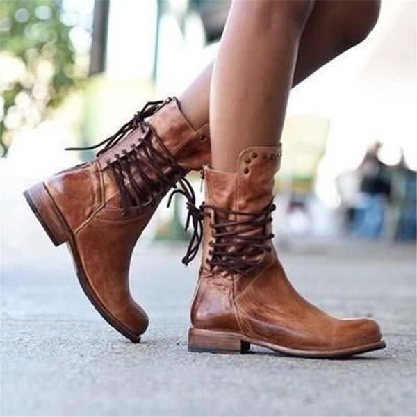 Celina | sznurowane botki damskie w stylu vintage