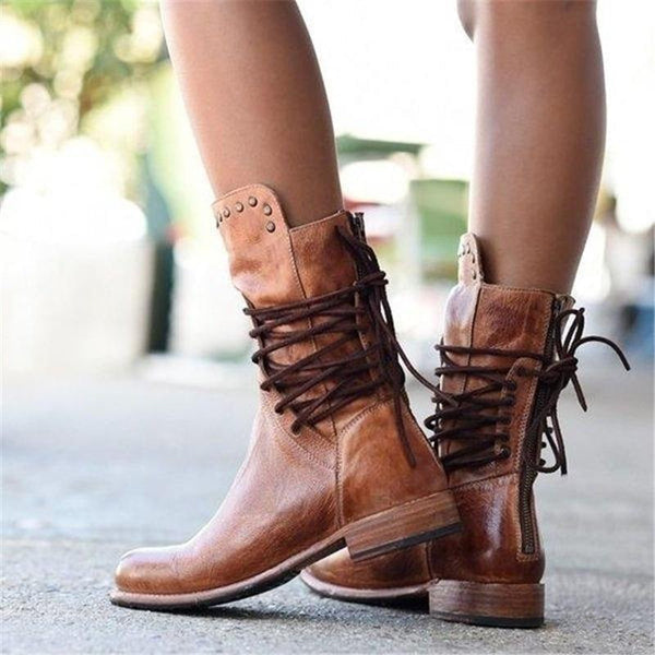 Celina | sznurowane botki damskie w stylu vintage