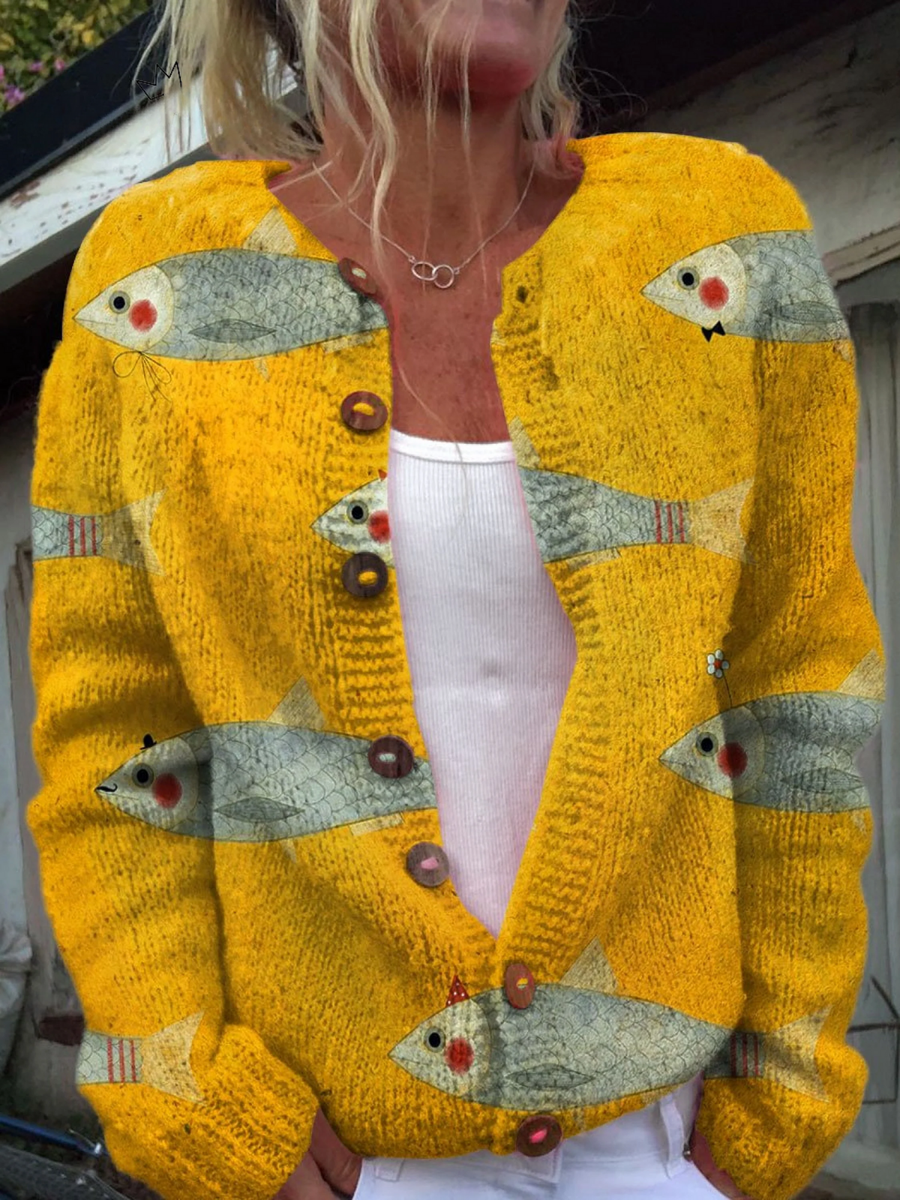 Anouk™ | Kwiecisty Dzianinowy Kardigan w Stylu Vintage