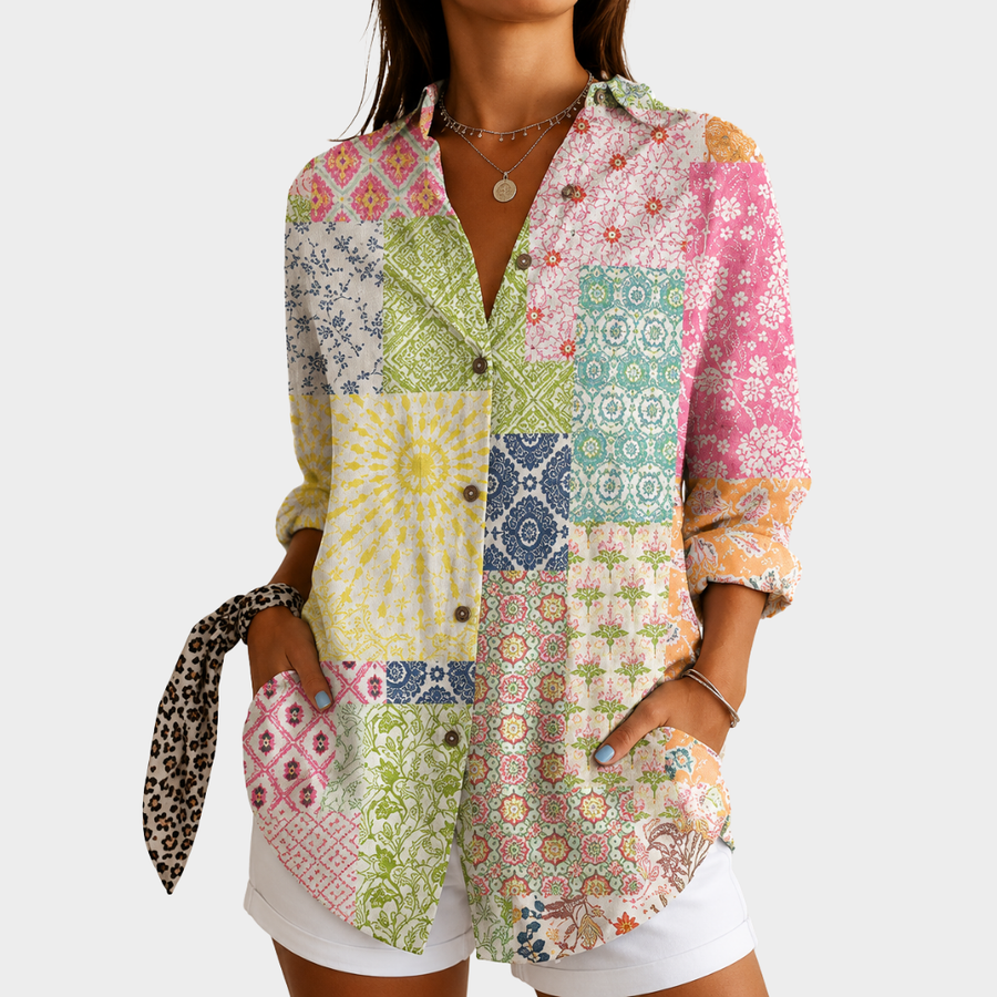 Joanna | bluzka słoneczny ogród patchwork
