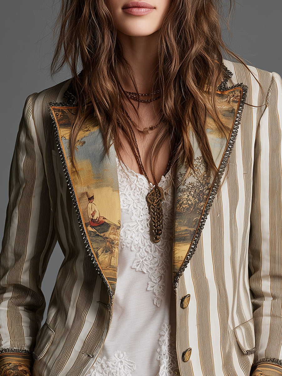 Clementine | damska marynarka boho w paski