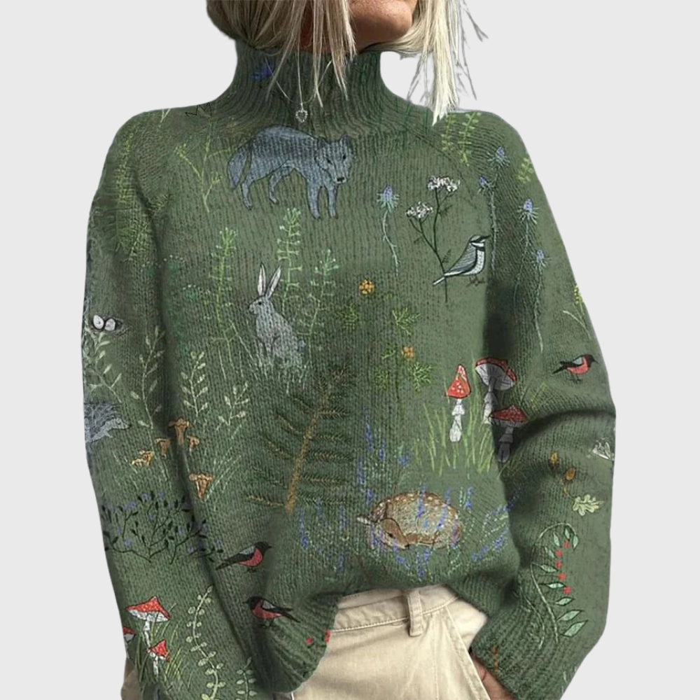 Diana | ciepły sweter z wysokim kołnierzem