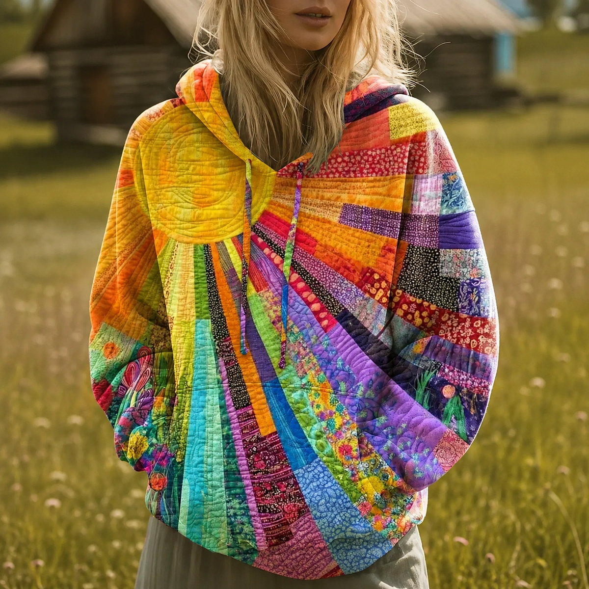 Marlena | Boho Kolorowa Bluza Patchworkowa