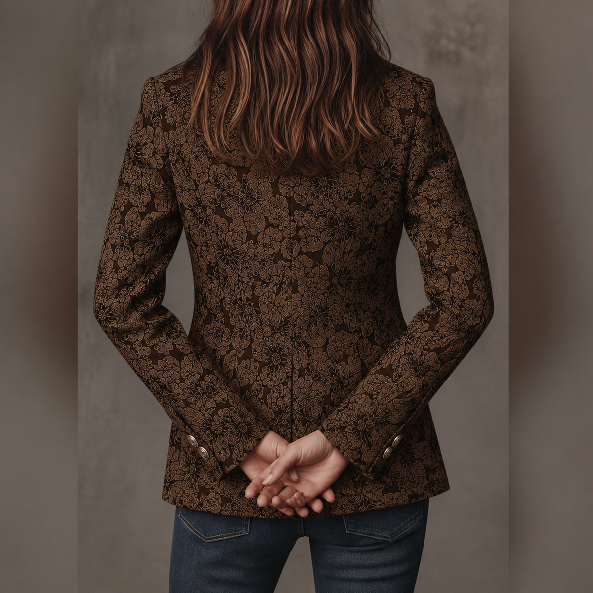 Georgina | taliowana marynarka żakardowa paisley