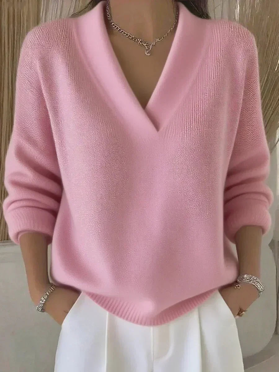 Krystyna | sweter z głębokim dekoltem w V