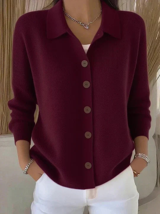 Joanna | kardigan z kołnierzem polo