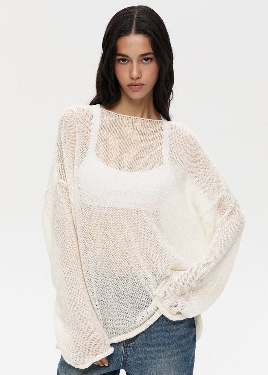 Milena | lekki sweter z dekoltem łódką