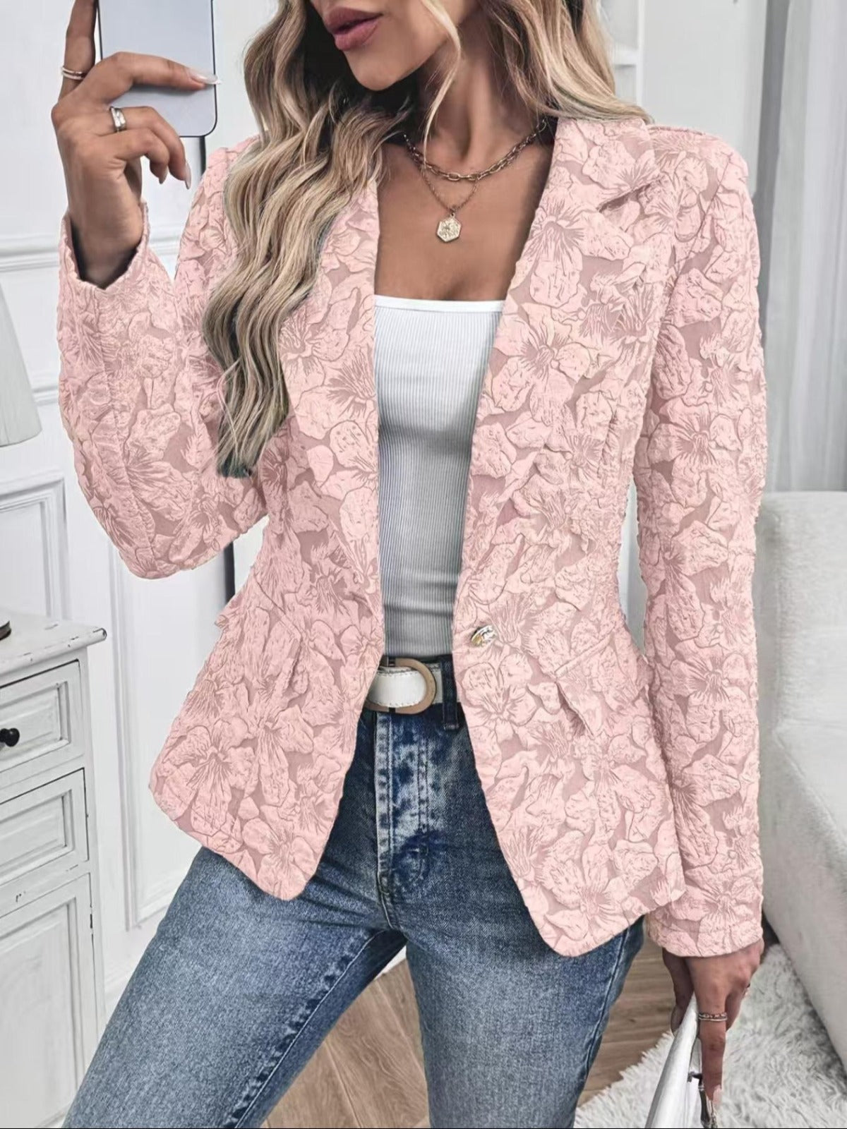 Georgina | taliowana marynarka żakardowa paisley