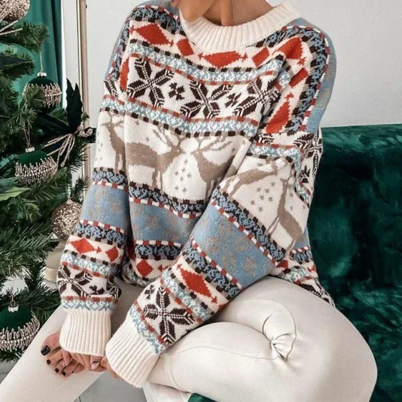 Marcjanna | świąteczny sweter z klasycznym zimowym wzorem