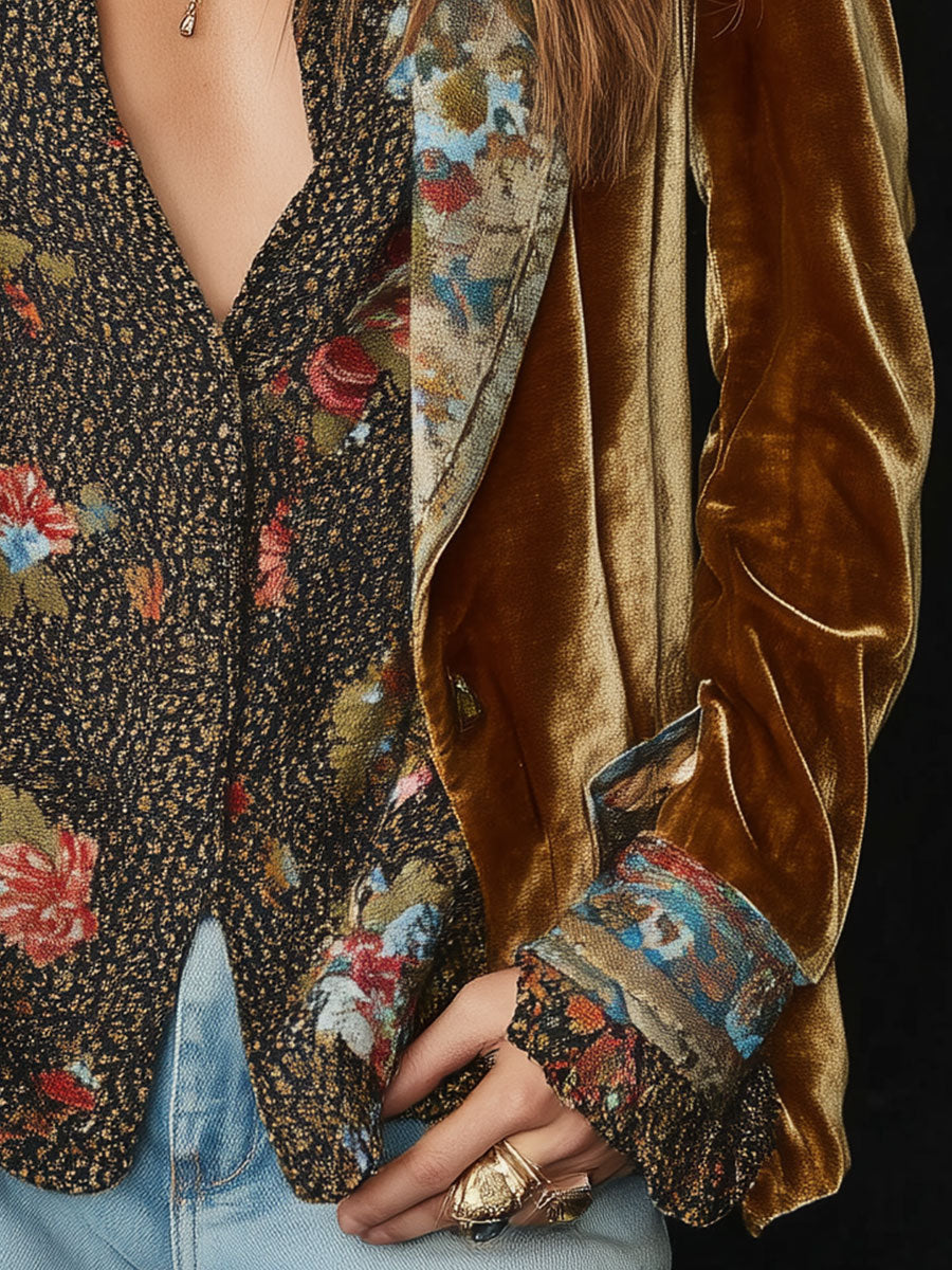 Rosamund | marynarka vintage z kwiatowym patchworkiem