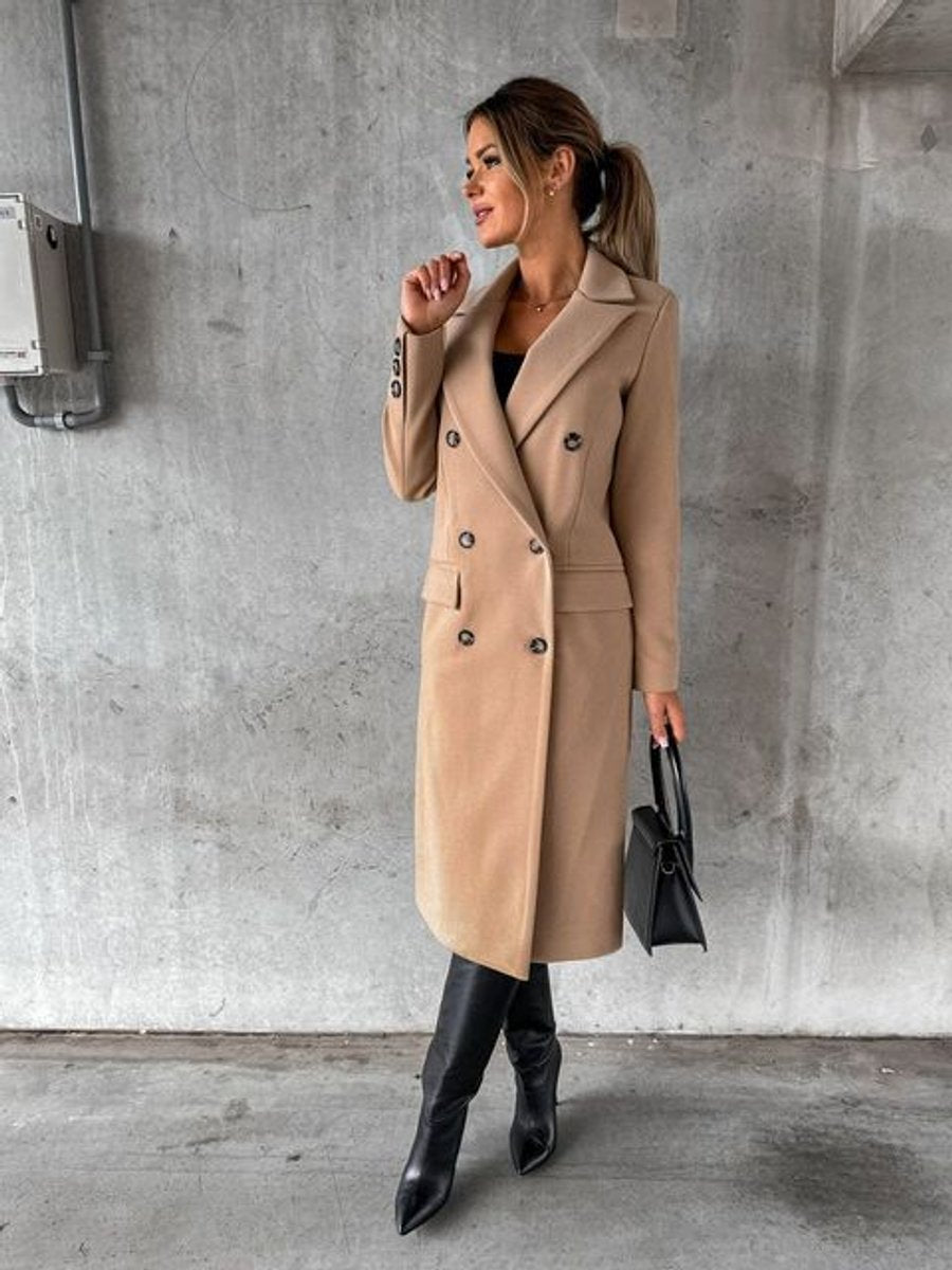 Karolina | długi płaszcz dwurzędowy