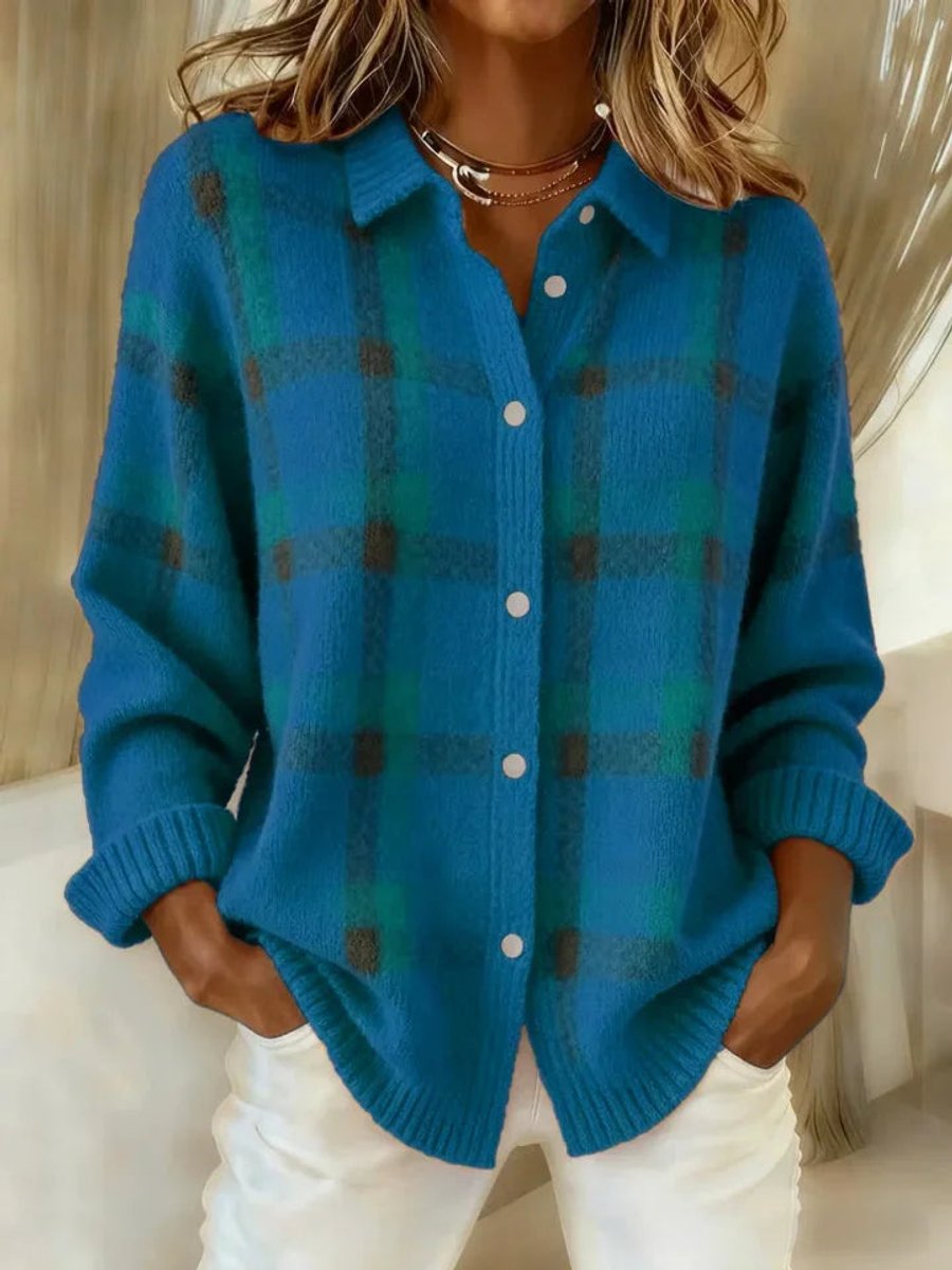 Jolanta | kardigan oversize w kratę